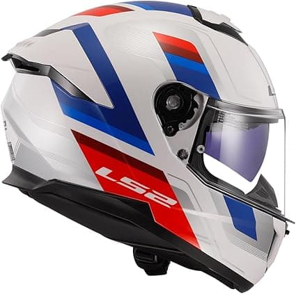 Capacete LS2 Stream 2 FF808 Vintage Branco Azul e Vermelho Brilhante - imagem 4