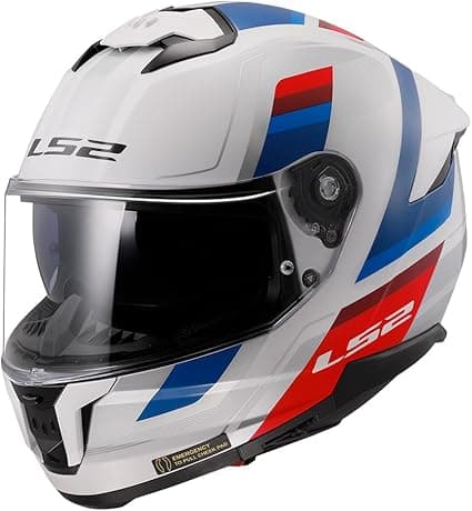 Capacete LS2 Stream 2 FF808 Vintage Branco Azul e Vermelho Brilhante