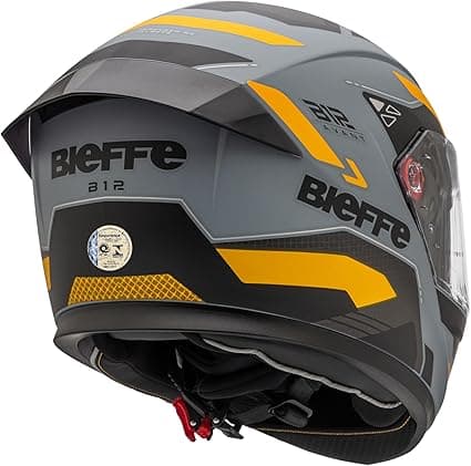 Capacete Bieffe B12 Avant Esportivo Cinza Moto Aerofólio - imagem 3