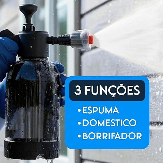 Pulverizador Snow Foam Manual 2L Alta Pressão Profissional, Borrifador 3 em 1 para Água, Shampoo e Químicos, Espuma Densa com Bicos Ajustáveis - imagem 2